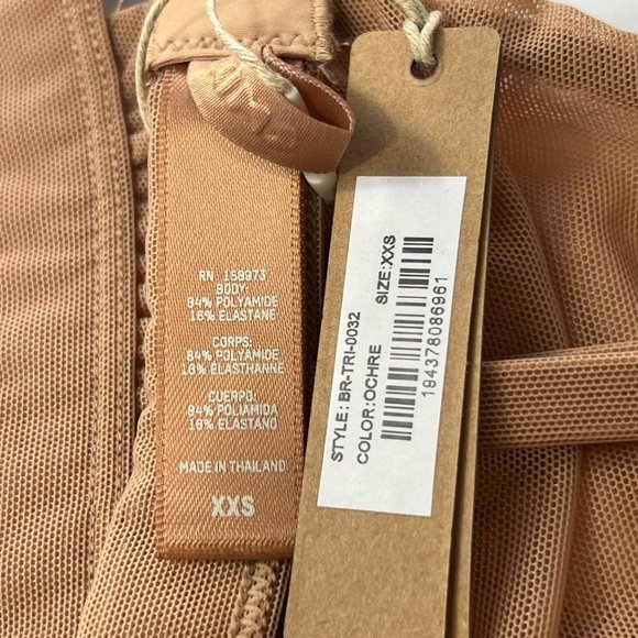 SKIMS Mesh Triangle Bralette Ochre XXS - Picture 8 of 10